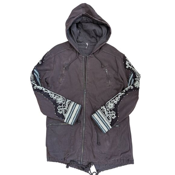 Free People Golden Quills Embellished Military Jacket XS - Picture 4 of 7